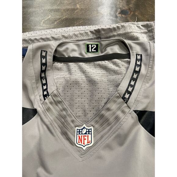 Nike Elite Mens Gray Authentic Russell Wilson #3 Seattle Seahawks Jersey Size 40 - Picture 8 of 10